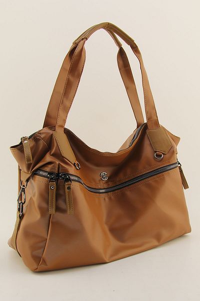 HNB Women's Tan Washed Leather Casual Tote Shoulder Bag