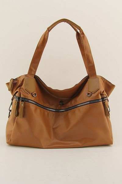 HNB Women's Tan Washed Leather Casual Tote Shoulder Bag