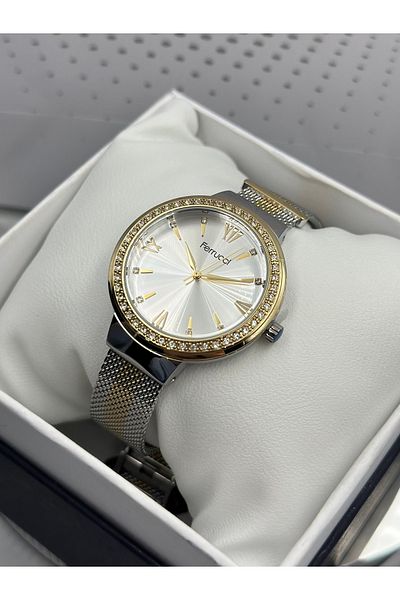 Ferrucci Brand Gold Color Stone Model Stylish 2 Years Warranty Women's Wristwatch