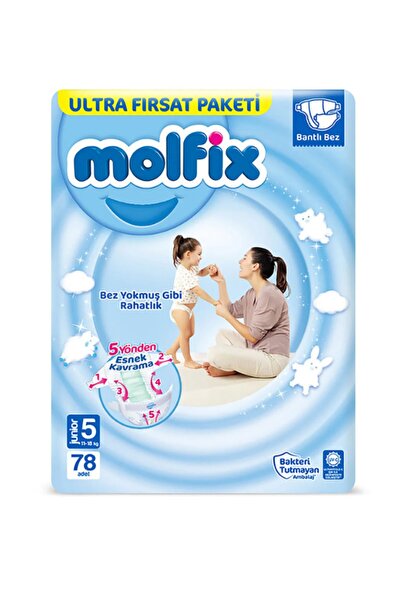 Molfix Bebek Bezi 3d 5 Beden Junior 11-18 Kg 78li Ultra