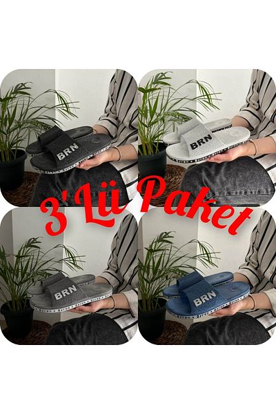 Behtah Kundura Bărbați, 3 piese, culori mixte, talpă anti-alunecare, cu aer moale, baie, balcon, plajă, stradă, papuci pentru oaspeți zestre