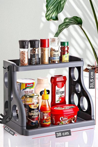 Open Home Concept Countertop Multi-Purpose Elegance Organizer Anthracite
