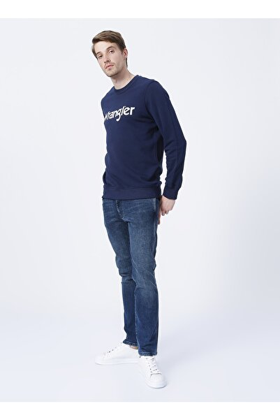 WRANGLER Bisiklet Yaka Baskılı Lacivert Erkek T-shirt W212025410_crew Neck Sweatshirt