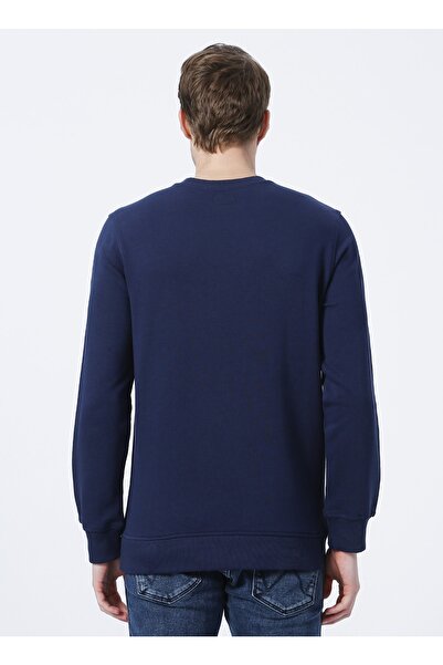 WRANGLER Bisiklet Yaka Baskılı Lacivert Erkek T-shirt W212025410_crew Neck Sweatshirt