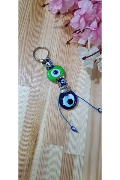 erdoğan hobi Keychain Charm Green Beaded Car Ornament Bag Ornament Evil Eye Beaded Gift Keychain