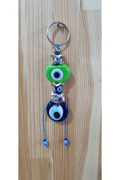 erdoğan hobi Keychain Charm Green Beaded Car Ornament Bag Ornament Evil Eye Beaded Gift Keychain