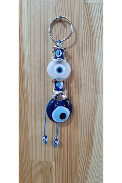 erdoğan hobi Keychain Charm White Beaded Car Ornament Bag Ornament Evil Eye Beaded Gift Keychain