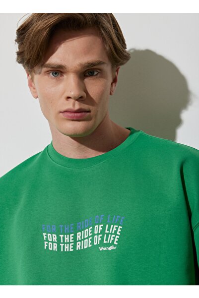 WRANGLER Bisiklet Yaka Yeşil Erkek T-shirt W676ı4g30_bisiklet Yaka Sweatshirt