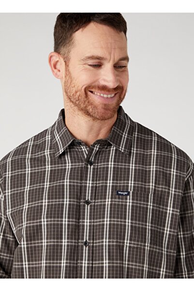 WRANGLER Gömlek Yaka Siyah Erkek T-shirt W5d64mxv6_uzun Kollu Gömlek
