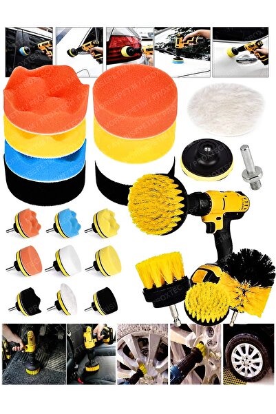 PROXTECH Pro 14 Pasta Cila Polisaj Süngeri Seti 115mm Matkap Uyumlu Pasta Cil...