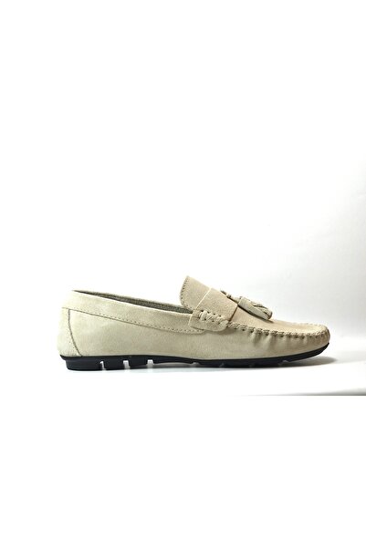 Onlo Ayakkabı Tp.006 Чоловічі туфлі з натуральної шкіри бежевого кольору з китицями