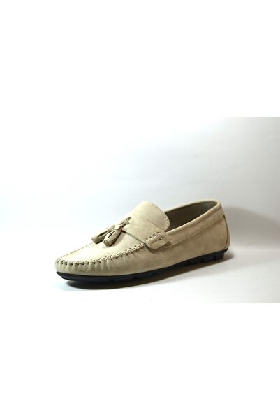 Onlo Ayakkabı Tp.006 Чоловічі туфлі з натуральної шкіри бежевого кольору з китицями