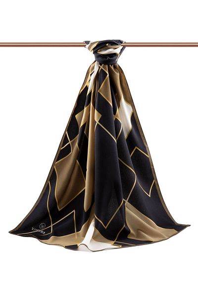 Vissona Γυναικείο σάλι πολυτελείας Medina Silk Beige-4