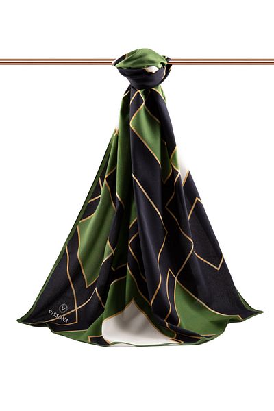 Vissona Γυναικείο σάλι πολυτελείας Medina Silk Emerald Green