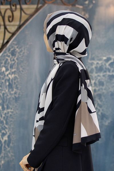 Vissona Γυναικείο σάλι πολυτελείας Medina Silk Grey-3