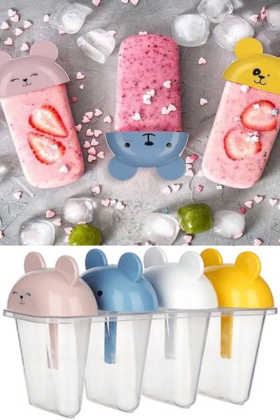 MasterCar Snowy Ice Cream - 4-Piece Kids Ice Cream Set and Storage Container