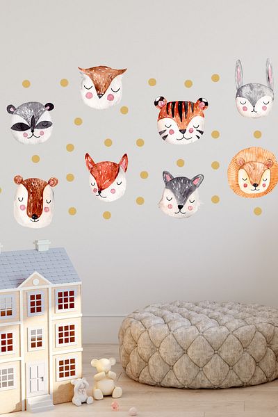 Sim Tasarım Safari Animals – Set of 8 Wall Stickers
