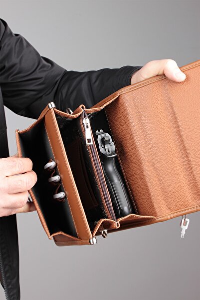 Fiyaka West Polo 2030 Compartmented Men's Lockable Hand Bag Shoulder Bag Brown