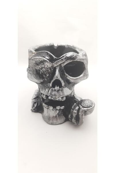 Genel Markalar Siyah Renk Gümüş Eskitme Seramik Kuru Kafa Şekilli Dekoratif K...