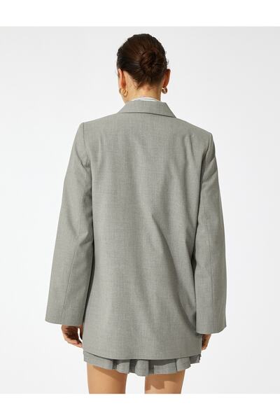 Koton Double Breasted Blazer Jacket with Slit Sleeves