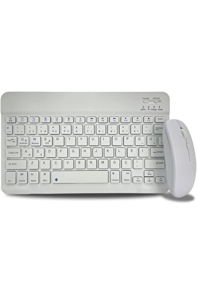 Coverzone Bluetooth Kablosuz Ingilizce Klavye Ve Fare Şarj Edilebilir Alüminyum Alaşımtaşınabillir Midiklavye