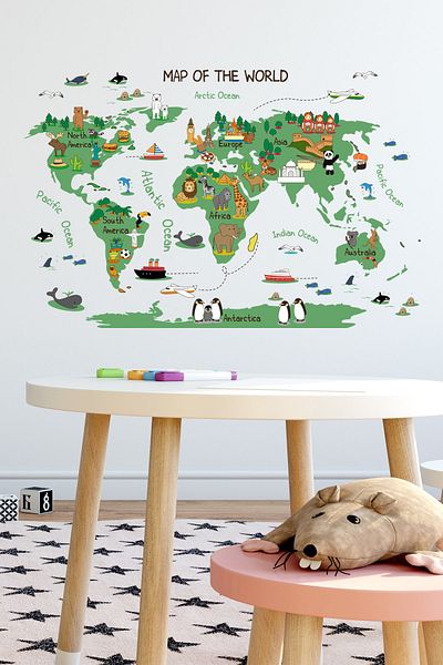 Sim Tasarım Animal Kingdom Green World Map