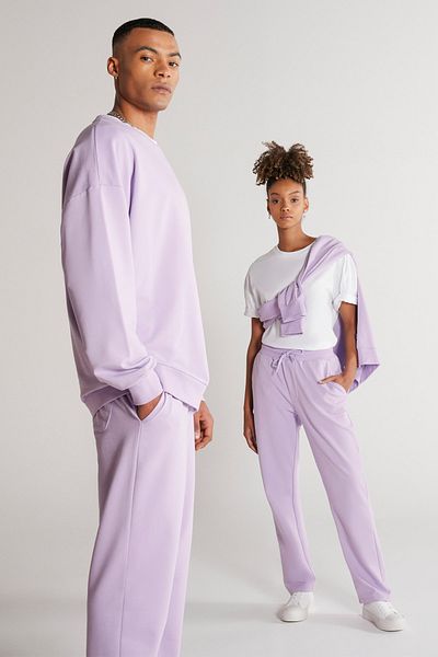 AC&Co / Altınyıldız Classics Unisex Lilac Standard Εφαρμογή κανονικής κοπής με τσέπη, ελαστικό αθλητικό παντελόνι
