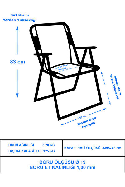 Miras Fans Pro Katlanır Sandalye, Sarı-lacivert
