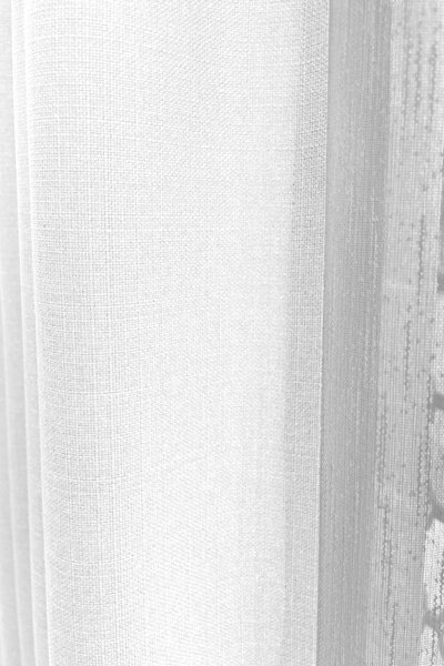 Cortibo Alaska Keten Fon Perde Beyaz Tek Kanat (pilesiz)