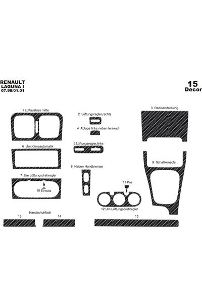 meriç cockpit design ميريتش ®   رينو لاجونا توربيدو امامي كربون 15 قطعة 1998-...