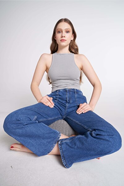 TUBİA Μπλούζα Crop με ρίγες