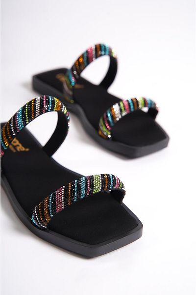 Capone Outfitters Жіночі капці Capone Kut Toe на плоскому каблуці зі складеними ремінцями