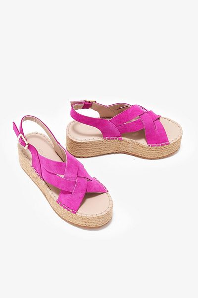 Louis Cardy Sandale Espadrille din piele naturală Monger Fuchsia
