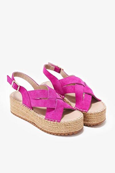 Louis Cardy Monger Fuchsia Genuine Leather Espadrille Sandals