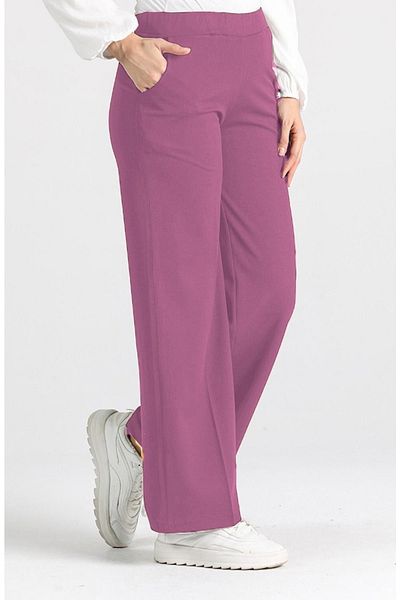 Aşkı Endam Miyase En Length Lycra Wide Leg Trousers - Dried Rose