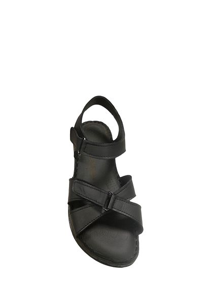 KORKMAZ Women's Flat Sole Genuine Leather Sandals