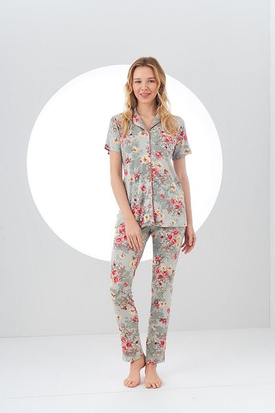 PJS Set pijama cu nasturi pentru femei 24101