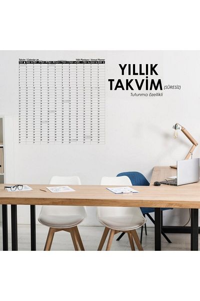 Cengo Χάρτινος πίνακας ημερολογίου ετήσιου προγραμματισμού + Μαρκαδόρος πίνακα με επαναγεμιζόμενη γόμα