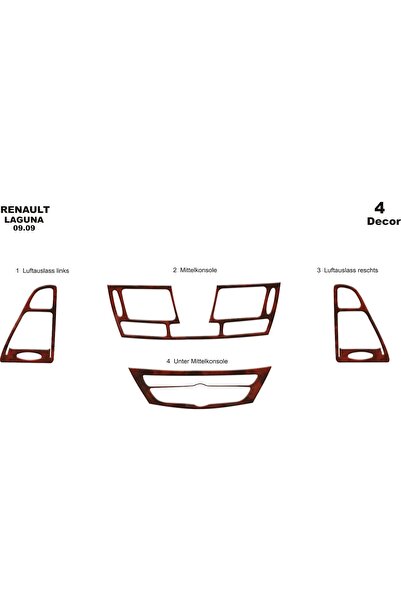 meriç cockpit design ميريتش ®   رينو لاجونا توربيدو امامي مطلي ماهوجني 4 قطع ...