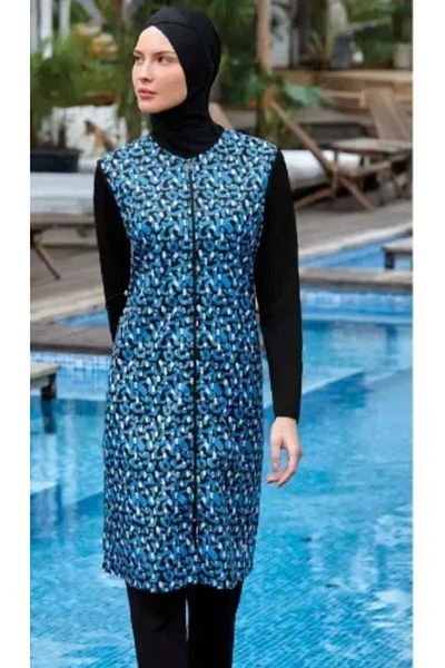 MARESİVA Μαγιό Hijab Full Length Lycra Plus Size Digital Pattern
