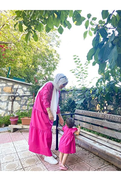 RANABUTİK Pembe Anne Bebek Kombin Elbise