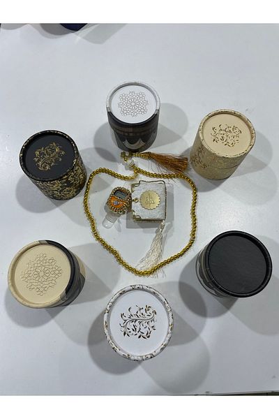 Classy Το σετ μας δώρου Mini Cylinder Boxed Prayer Beads Mini Quran and Stone Zikrmatik σετ 6