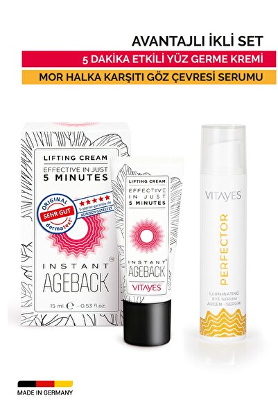 VITAYES 5 Dakikada Etkili Yüz Göz Çevresi Germe Kremi Ve Mor Halka Karşıtı Göz Çevresi Serumu Avantajlı Set