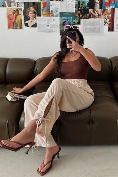 Jose Clothing Γυναικεία πλεκτή μπλούζα με τετράγωνο λαιμό χοντρό λουράκι