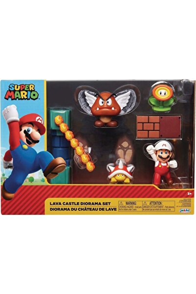 Jakks Pacific Süper Mario Nitendo Lav Kalesi Şekil Diorama Oyun Seti