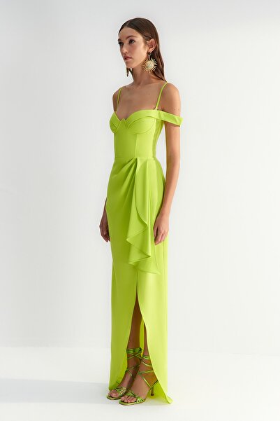Trendyol Collection X Zeynep Tosun Ανοιχτό πράσινο βραδινό φόρεμα & αποφοίτηση TCLSS23AE00011