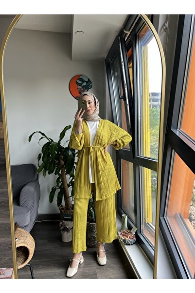 MODAMÜNASİP Υπέροχο διπλό κοστούμι Seersucker