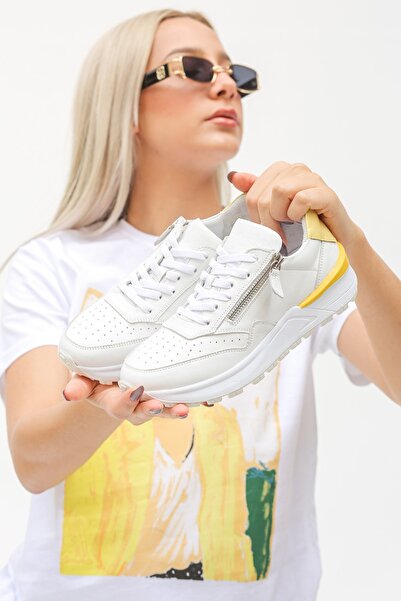 ELİT SHOES حذاء رياضي نسائي من الجلد الطبيعي من Risniet مزود بنعل لتقويم العظام