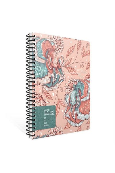 Gıpta Paradise Spiral Hard Cover Notepad 17x24cm 120 Sheets Lined 6257 (mixed Color 1 Piece)