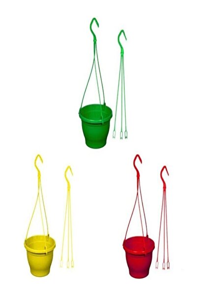 ÖZ-KA VİYOL Askılı Saksı Makrome Saksı 3 Adet 3,7 Lt